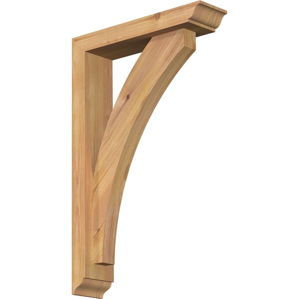 Ekena Millwork Thorton Traditional Smooth Bracket w/ Offset Brace, Western Red Cedar, 3 1/2"W x 14"D x 22"H BKT0402X14X22THR01SWR - main